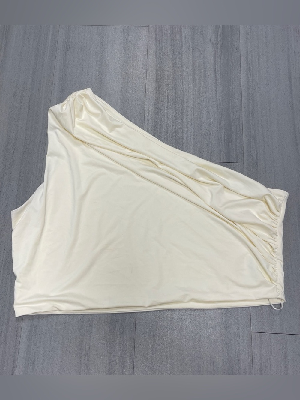 H&M Cream One-Shoulder Draped Top